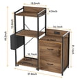 thumbnail image 2 of 38-inch File Cabinet with LED Lights & Charging Station, 3-Tier Printer Stand with Drawers & Shelves for Office Organization, 2 of 7