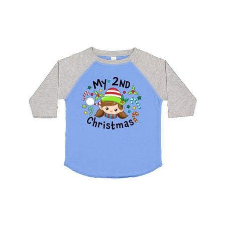 

Inktastic My 2nd Christmas Elf Girl with Candy Canes Gift Toddler Boy or Toddler Girl T-Shirt
