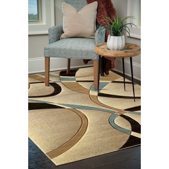 United Weavers Charlize Avery Geometric Beige Woven Polypropylene Area Rug or Runner
