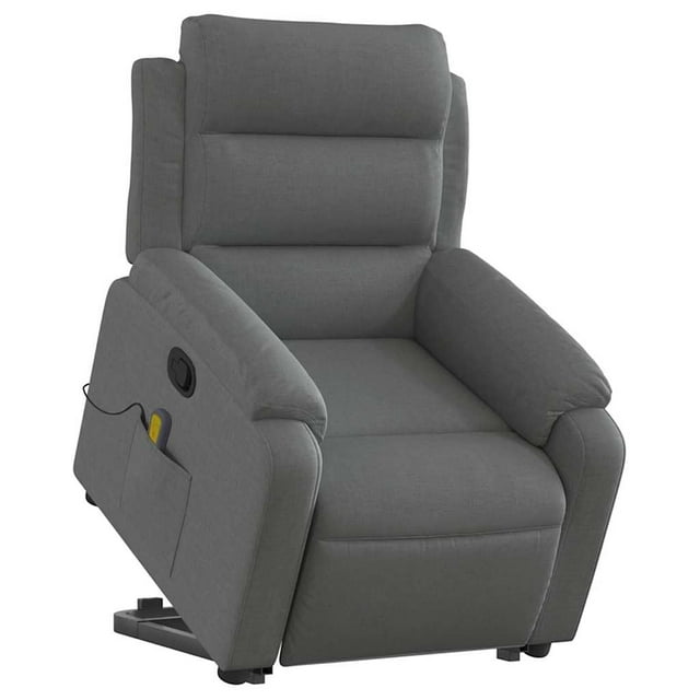 Sillón reclinable para masajes Power Lift VidaXL, tela gris oscuro