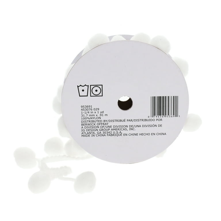 Simplicity Pompom Fringe Trim - White (per metre) Simplicity Pompom Fringe Trim - White (per metre)