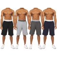 thumbnail image 2 of Essential Elements 4 Pack: Men's Brushed French Terry Casual Athletic Lounge Sleep Drawstring Shorts with Pockets Large, Set A, 2 of 4