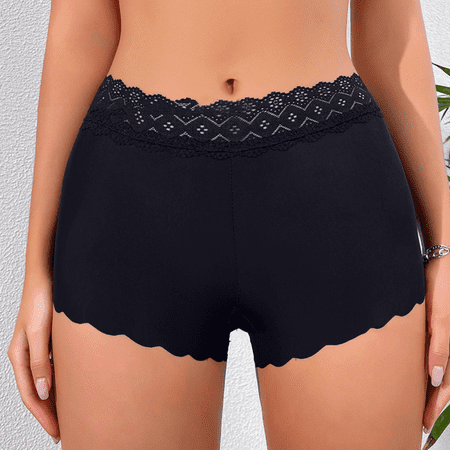 Fulorrnie Underwear for Women Seamless Cheeky Comfort High Waisted Panties Banded Waist Elastic Stretchable Panty  Black  S