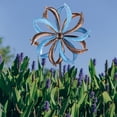 thumbnail image 2 of WONDER garden 61 inch Assembled Height Outdoor Wind Spinner Blue Flower with Metal Stake Wind Sculpture Decor Patio,Lawn,Garden, 2 of 10