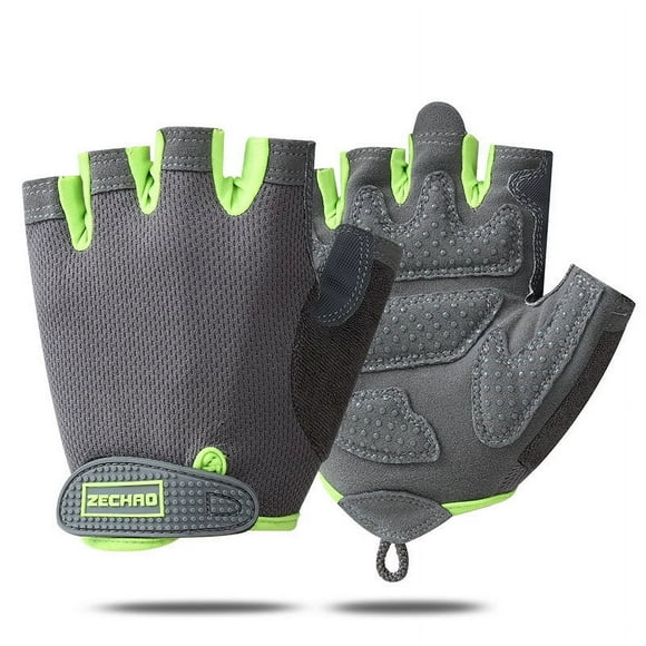 Half Finger Cycling Gloves, Men Bodybuilding Glove Moto Cross Glove Scooter Cycling Gloves (Gray, M)