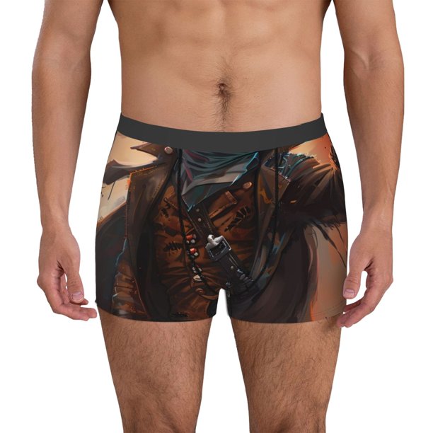 Fotbe Steampunk Cowboy Cat Calzoncillos Tipo Boxer con Bolsa de Soporte Total para Hombre, X-Temp Fresco, Transpirable y de Secado Rápido-Small