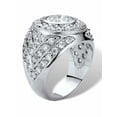 thumbnail image 2 of PalmBeach Jewelry Men's 4.55 TCW Round Cubic Zirconia Geometric Cluster Ring Gold-Plated or Silvertone, 2 of 5