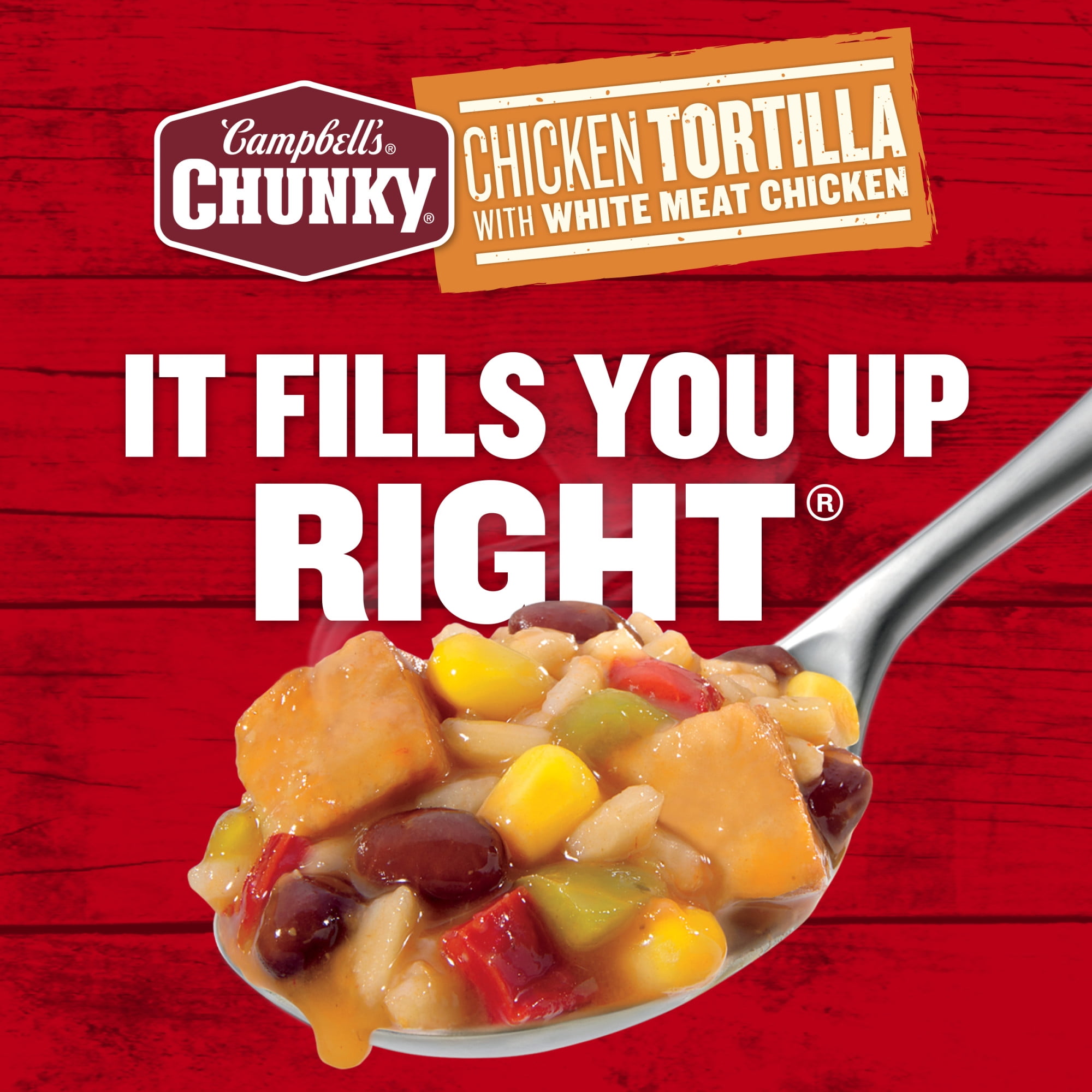 (12 pack) Campbell's Chunky Soup, Ready to Serve Chicken Tortilla Soup with Grilled White Meat Chicken, 18.6 oz Can