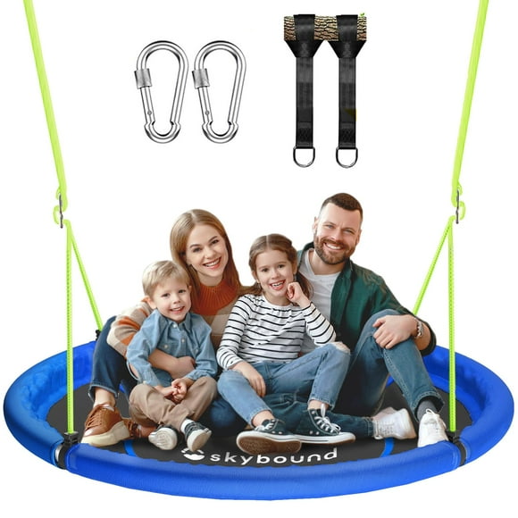 43" Tree Swing 600LB Weight Capacity - Outdoor Waterproof Flying Saucer Swing with Hanging carabiners