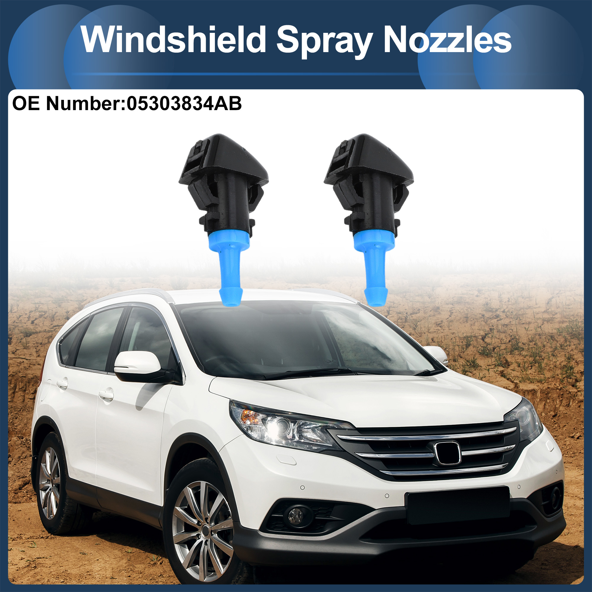 Unique Bargains Windshield Washer Nozzle for Jeep Patriot 2008-2016 Plastic Black Blue