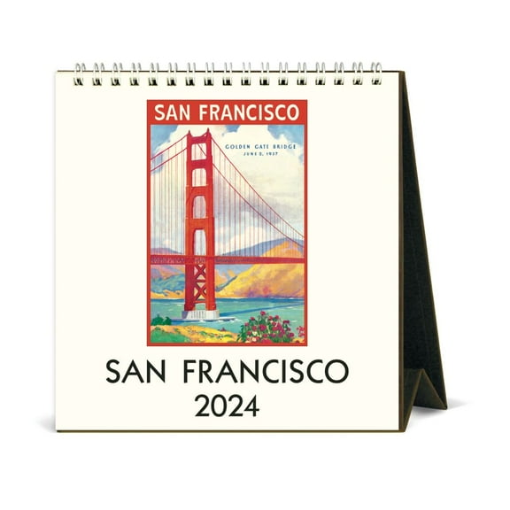 Cavallini Papers & Co., San Francisco Art 2024 Easel Desk Calendar