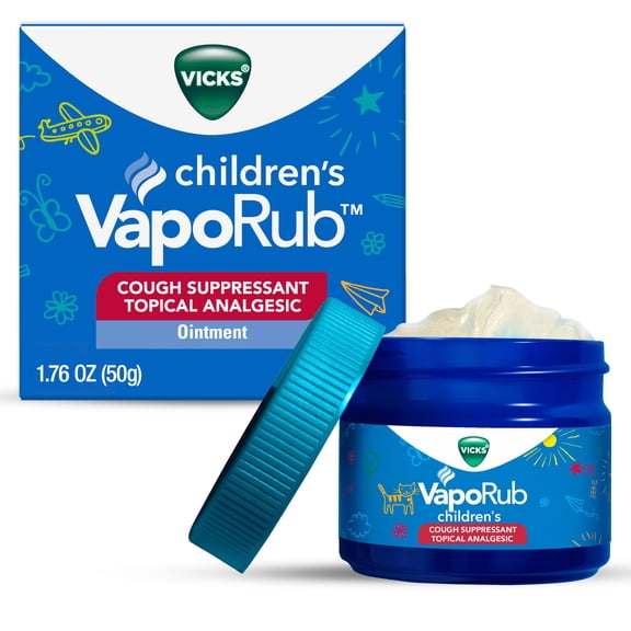 Vicks Vapo Rub Children Topical Chest Rub, Cough Medicine for Kids Cough Relief, 1.76 oz