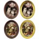 thumbnail image 1 of 1/12 Scale Doll House Decoration Iron Miniature Picture Frame with Cats And Rose Artwork Oil Painting Photo Frame 4PCS, 1 of 4