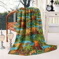 thumbnail image 2 of Colorful Dinosaurs River Volcanoes Pattern Blanket,Comfortable Soft Lamb Wool Throw Blanket,All Season,Warm Lightweight Blankets for Sofa Bed Couch Living Room Chair,40"x50", 2 of 4