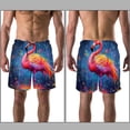 thumbnail image 3 of luoweisi Men's Beach Shorts Quick Dry Swim Trunks with Mesh Lining Flamingo S, 3 of 5