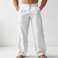 thumbnail image 1 of Casual Linen Trousers For Everyday Comfort And Stylish With Button Detail In A Revamped Classic Style For Men, 1 of 4