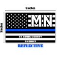 thumbnail image 2 of Reflective St. Louis County Minnesota MN Thin Blue Line Stealthy Old Glory USA Flag | Honoring Law Enforcement Officers Sheriffs | County State Decal Bumper Sticker 3M Vinyl 3" x 5", 2 of 3