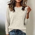 thumbnail image 7 of cocolona Pullover Sweaters for Women Crew Neck Long Sleeve Knitted Fall Tops Casual Loose Solid Color Base Sweater, 7 of 7