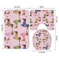 thumbnail image 3 of Colorful Funny Dachshund Bathroom Rugs Sets 3 Piece,Toilet Cover Set,Absorbent Non Slip Bathroom Mats Sets with U-Shaped Contour Rug Toilet Rug Set, 3 of 5