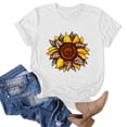 thumbnail image 3 of Gibobby Playera de Verano para Mujer Camiseta verano girasol para mujer, blusa holgada talla grande, camisetas casuales gráficas manga corta para chica(Blanco,XL), 3 of 5
