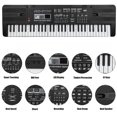 thumbnail image 3 of 61 Keys Digital Music Electronic Organ Keyboard with Microphone, Portable Electronic Musical Instrument for Kids Adult Beginner 66x19x5.5cm, 3 of 7