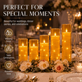 thumbnail image 6 of AEL 5-Pack Gold Flameless LED Pillar Candles with Remote Timer and Embedded Fairy Lights, 6 of 7