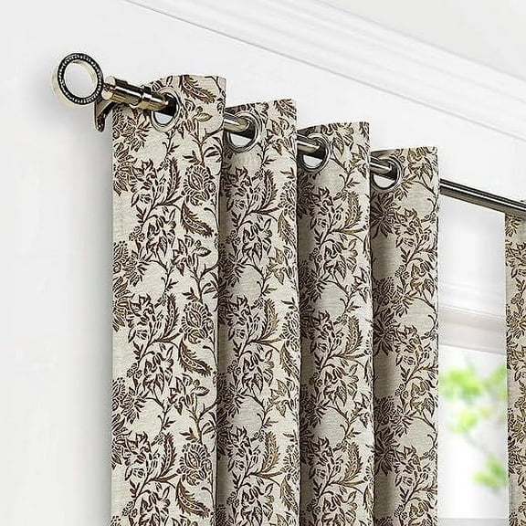 Deco Window 36 to 66 inches Extendable Curtain Rod for Windows with Decorative Round Finials (1'' Diameter, Satin Silver)