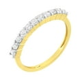 thumbnail image 2 of 14K Yellow Gold Plated .925 Sterling Silver 1/2 cttw Shared Prong Set Brilliant Round-cut Diamond 11 Stone Band Ring (I-J Color, SI1-SI2 Clarity) - Size 8, 2 of 7