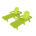 thumbnail image 4 of WestinTrends 3 Piece Adirondack Poly Reclining Chaise Lounge With Arms & Wheels, Lime, 4 of 5