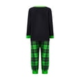 thumbnail image 3 of Christma Pajamas Family Matching Set Lettler Print Tops Green Plaid Holiday Pjs Sleepwear Outfits, 3 of 10