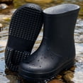 thumbnail image 3 of Boys Girls Solid Color Rain Boots Mid-Calf Soft Non-Slip Sole Waterproof Fashion Summer Shoes for Toddler Kids Children Black 17, 3 of 5