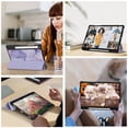 thumbnail image 6 of Fintie Slim Case for Samsung Galaxy Tab S9 11 inch 2023 Model (SM-X710/X716B/X718U) with S Pen Holder, Ultra Thin Lightweight Tri-Fold Stand Cover with Auto Wake/Sleep, Lilac Marble, 6 of 8