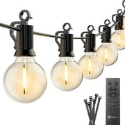 Brightown 38Ft Led Outdoor String Lights with Remote, Patio String Lights for Outside with 17 Shatterproof Bulbs, Waterproof Hanging Lights for Backyard Bistro Party Cafe