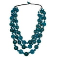 thumbnail image 1 of Collar de cuentas de madera, collar bohemio, joyería de moda, collar llamativo de disfraz Azul, 1 of 9