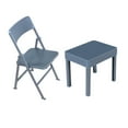 thumbnail image 4 of segolike 1:12TH Miniature Table Chair Collection 6" Soldier Table Chair Furniture Set dark gray, 4 of 9