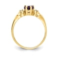 thumbnail image 4 of Auriga Fine Jewelry 14K Yellow Gold 5mm Amethyst AAA Diamond Heart Ring Size 6for Women, 4 of 4