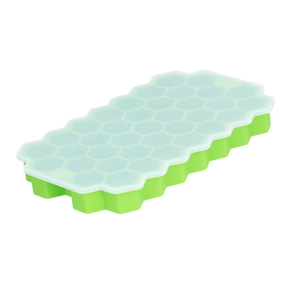 Molde De Silicona Para Hielo, Bandeja Con Forma Celular De 37 Rejillas, Tapa Para Alimentos