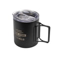 thumbnail image 3 of Taza de camping de doble pared con aislamiento al vacío, reutilizable con tapa, taza de camping de metal Negro, 3 of 8