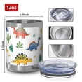 thumbnail image 3 of 12oz Tumblers White Cartoon Dinosaurs Cacti Pattern Vacuum Insulated Stainless Steel Travel Tumbler Cups Mug with Lid and Straw for Beer,Coffee,Beverages with Cleaning Brush for Cold & Hot Drinks, 3 of 5