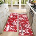 thumbnail image 4 of Kitchen Rugs Sets Of 2,Red Christmas Snowflake Pattern Anti Fatigue Kitchen Mat Rugs Non Slip Washable,Decorative Kitchen Floor Mats for Kitchen,Sink,Laundry,17"X47", 4 of 5