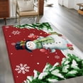thumbnail image 3 of Red Snowman Christmas Area Rug 4x6 Washable Rug Non Slip Xmas Tree Snowflake Rustic Winter Large Area Rug Indoor Floor Carpet for Entryway Bedroom Kitchen Living Room Home Office Dining Room Nursery, 3 of 8