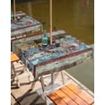 thumbnail image 2 of Fsddascl Vintage Spring Floral Outdoor Tablecloth - 54x54 Inch Square Dining Table Cover, Farmhouse Ethnic Flowers Waterproof Outdoor Table Cloth with Umbrella Hole & Zipper for Picnic/Patio/Party, 2 of 7