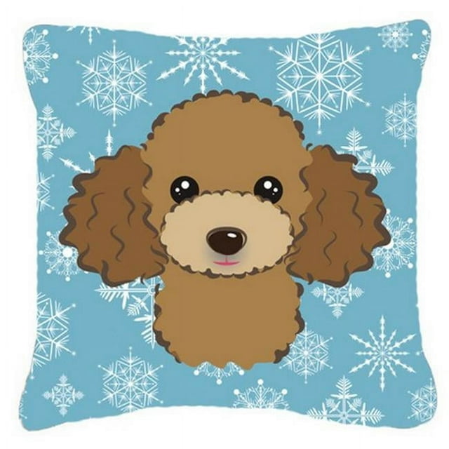 BB1690PW1414 Coussin Décoratif en Tissu Flocon de Neige Chocolat Caniche