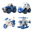 thumbnail image 2 of 4 piezas de vehículo policial de juguete para niños, modelo de motocicleta, helicóptero, escolta, juguete ensamblado con destornillador, 2 of 12