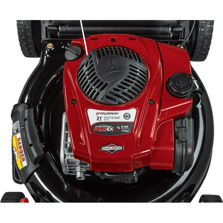 Murray 21 Gas Push Lawn Mower with Briggs and Stratton Engine Side Discharge Mulching Rear Bag Rear High Wheels Walmart