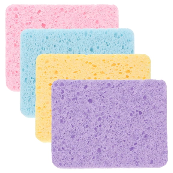 MEIBUTYUP 4-Piece Set of Super Absorbent Sponges in Assorted Colors for Acrylic Painting, Art Supplies, and Craft Projects