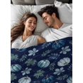 thumbnail image 6 of King Flat Sheet Only Thanksgiving Blue Pumpkin Seamless Soft Microfiber Cooling Bedding Sheets Fall Maple Leaves Flat Bed Sheet for Hotel,Home Decor, 6 of 7