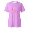 thumbnail image 4 of Cancer Shirts for Women Pink Ribbon Print Short Sleeve Tees Summer Casual Fight Cancer Crew Neck Tops, 4 of 4