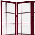 thumbnail image 3 of Oriental Furniture 6 ft. Tall Canvas Double Cross Screen - Rosewood - 3 Panel, 3 of 4