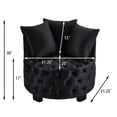 thumbnail image 2 of S-HOME Upholstered Tufted Leisure Chair In Fabric Modern Accent Chair For Stylish Living Room Decor，Black, 2 of 5